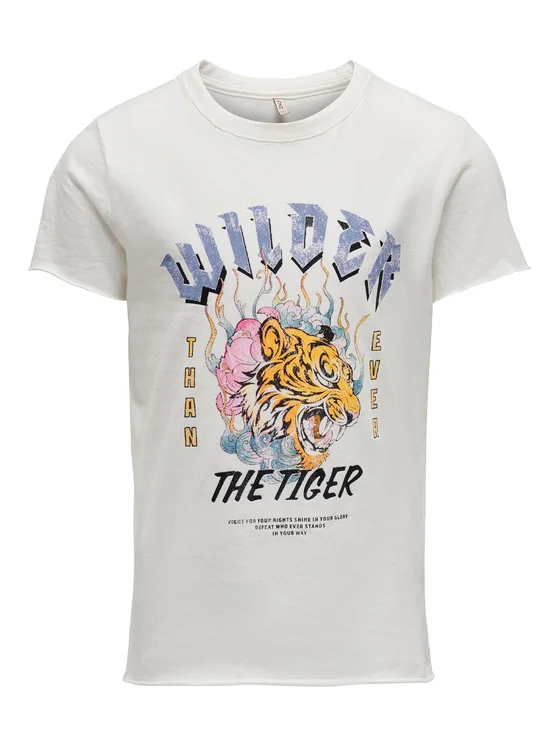 Kids ONLY T-Shirt Lucy 15275536 Weiß Slim Fit