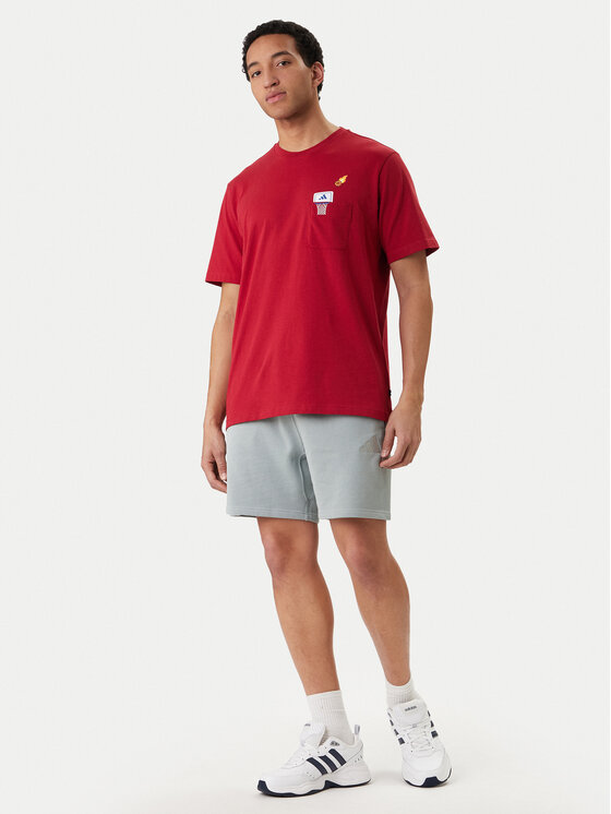 adidas adidas T-Shirt Mini Embroidery Basketball Graphic KB2525 Rot Regular Fit