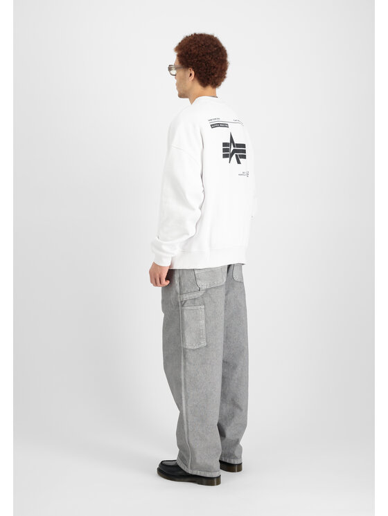 Alpha Industries Alpha Industries Bluza Logo Backprint Sweatshirt Biały Relaxed Fit