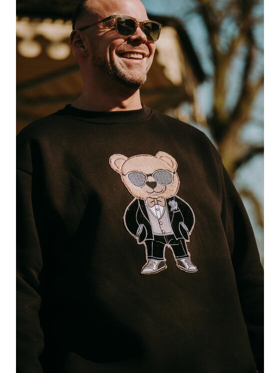 Bejbi Story Bejbi Story Bluza Bluza oversize Mr. & Mrs. Teddy Czarny Oversize