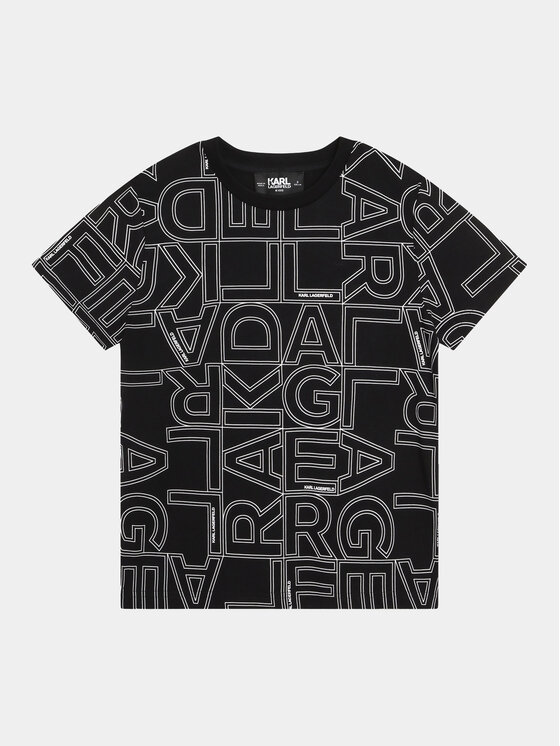 Karl Lagerfeld Kids Karl Lagerfeld Kids T-Shirt Z25414 S Czarny Regular Fit