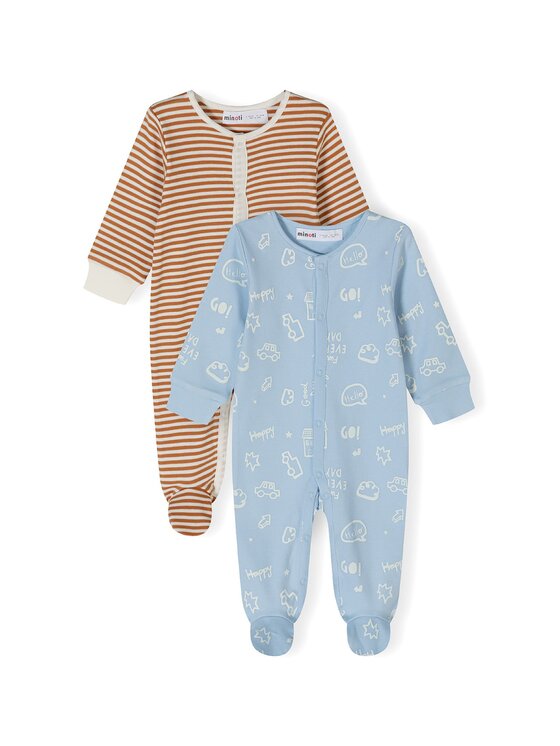 MINOTI MINOTI Komplet 2 par pajacy 24babypack29 Beżowy