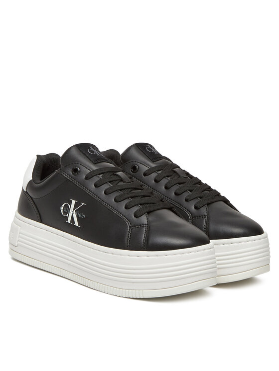 Calvin Klein Jeans Calvin Klein Jeans Sneakersy Bold Flatf Low Lace Lth YW0YW01878 Čierna