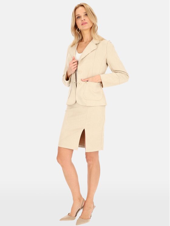 Perso Perso Bunda pro přechodné období BLE241015F Béžová Regular Fit