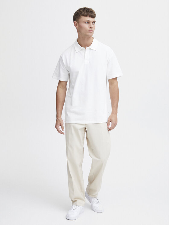 Solid Solid Тениска с яка и копчета 21108171 Бял Regular Fit