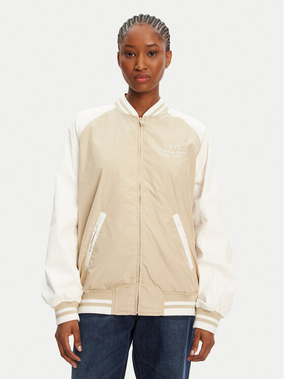 Tommy Jeans Damska 'Kurtka bomber, rozmiar S, Beżowa, Souvenir DW0DW21432