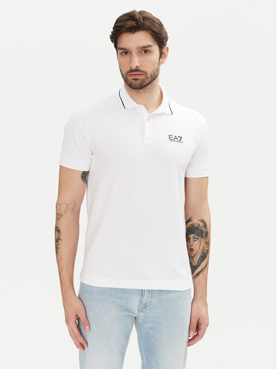 EA7 Emporio Armani EA7 Emporio Armani Polo marškinėliai 8NPF16 PJVUZ 1100 Balta Slim Fit