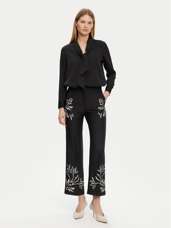 Marella Marella Pantaloni di tessuto Egizio 2513131043 Nero Flare Fit