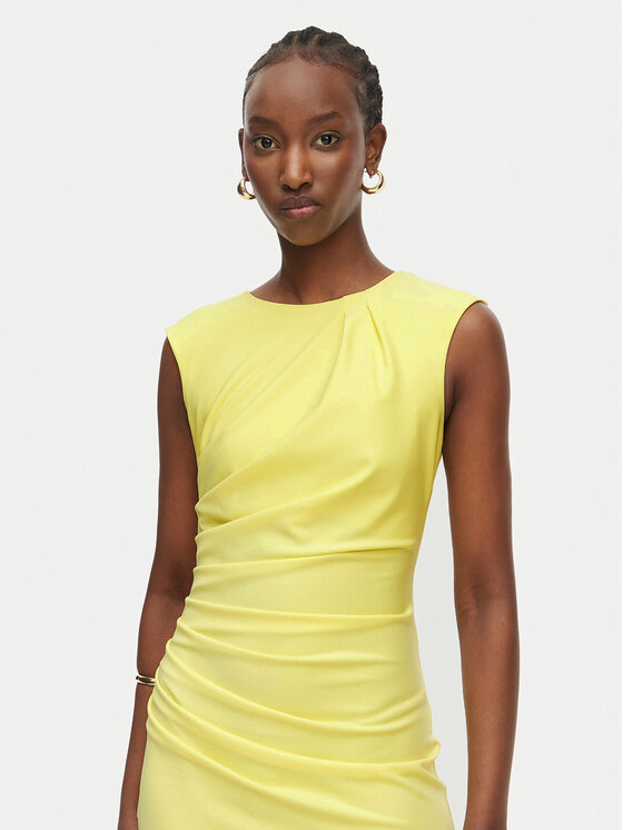 Rinascimento Rinascimento Abito da cocktail CFC0127683003 Giallo chiaro Slim Fit