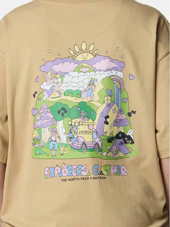 The North Face The North Face T-krekls Unisex Mountain Cleanup NF0A8C4D Bēšs Oversize