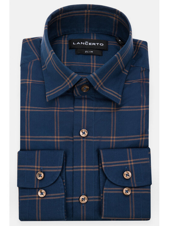 Lancerto Lancerto Koszula Camila KO073222000011 Granatowy Slim Fit