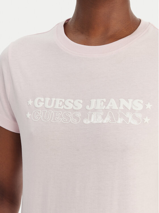 Guess Jeans Guess Jeans Marškinėliai W6GIC5 K8HM0 Rožinė Regular Fit