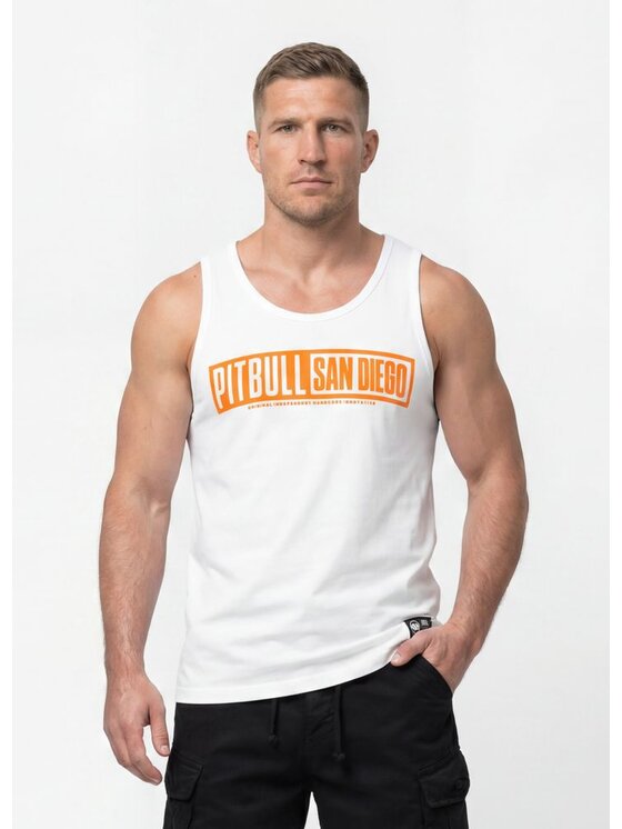 PITBULL PITBULL Tank top EIGHTY NINE DOG Biały Regular Fit