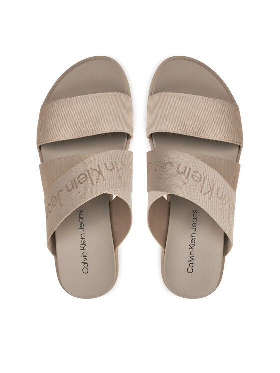Calvin Klein Jeans Calvin Klein Jeans Ciabatte Flatform Sandal Webbing In Mr YW0YW01361 Beige