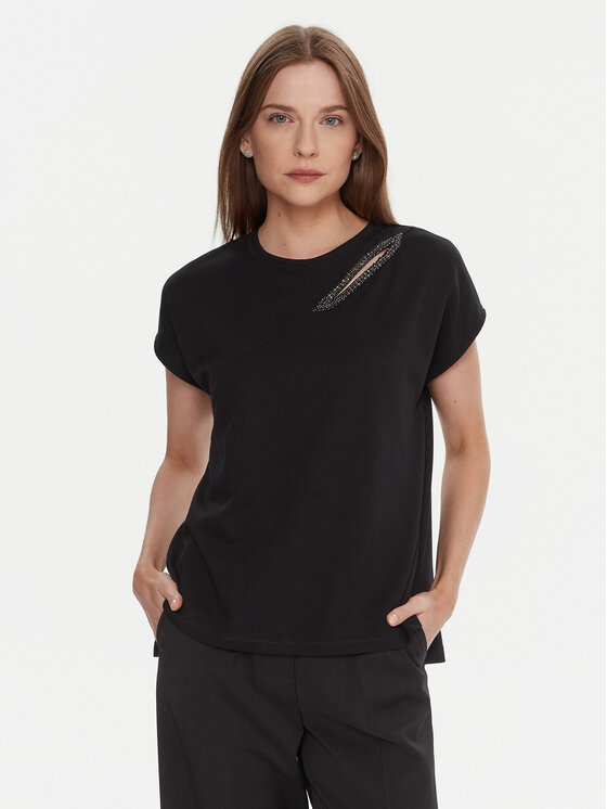 LOLA CASADEMUNT LOLA CASADEMUNT Тишърт LF2515024 Черен Regular Fit