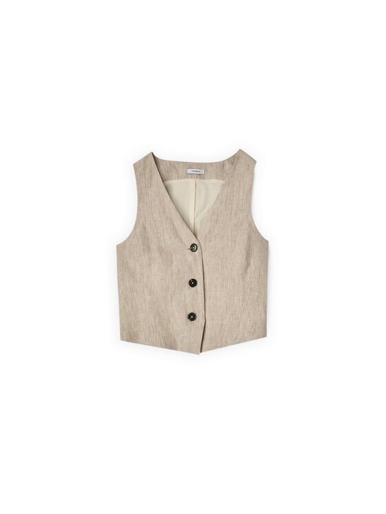 Motivi Motivi Camicia L017Q000080N0R2 Beige Regular Fit