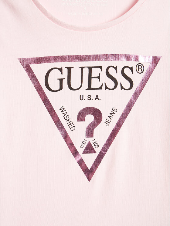 Guess Guess T-Shirt K73I56 K8HM0 Różowy Regular Fit