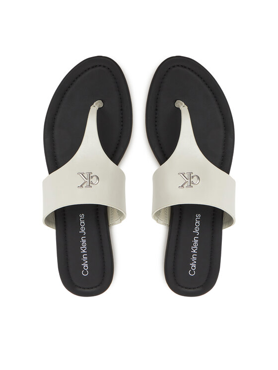 Calvin Klein Jeans Žabky Flat Sandal Toepost Mg YW0YW01691 Biela