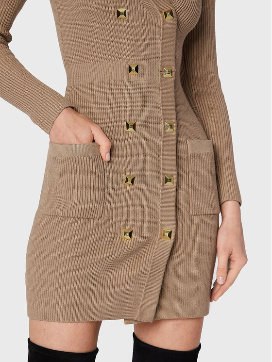 Elisabetta Franchi Elisabetta Franchi Strickkleid AM-39S-26E2-V500 Beige Slim Fit