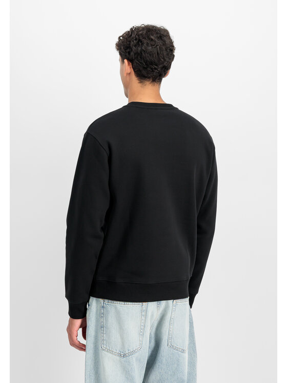 Alpha Industries Alpha Industries Bluza Foam Mid Logo Sweatshirt Czarny Regular Fit