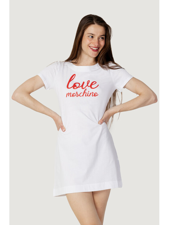 LOVE MOSCHINO LOVE MOSCHINO Vestito da giorno STAMPA LOGO Bianco To Fit