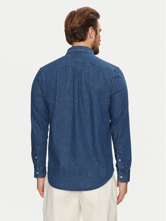 Tommy Hilfiger Tommy Hilfiger Τζιν πουκάμισο MW0MW37581 Μπλε Regular Fit