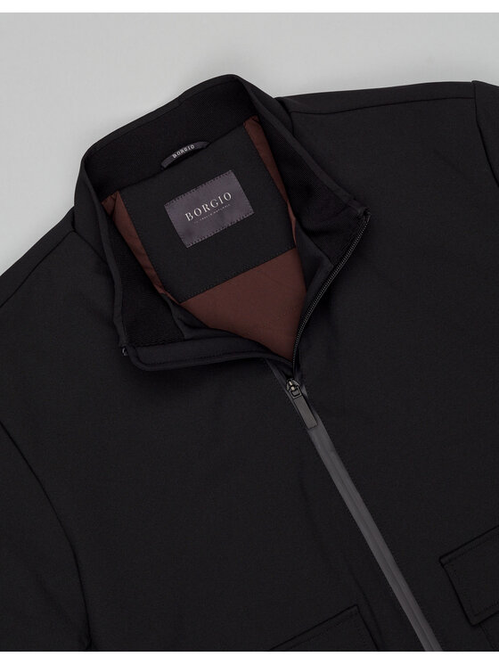 Borgio Borgio Kurtka bomber moretta_c Czarny Slim Fit