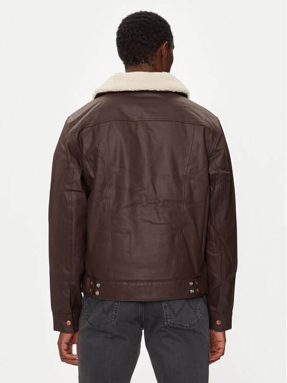 Wrangler Wrangler Jakna od imitacije kože Aviator 112357277 Smeđa Regular Fit