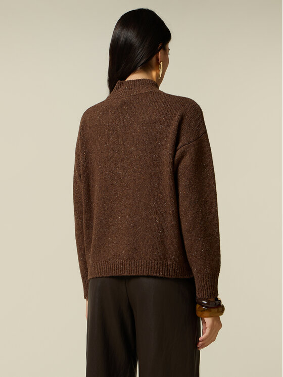 Oltre Oltre Sweter M825J006051N022 Brązowy Over Fit