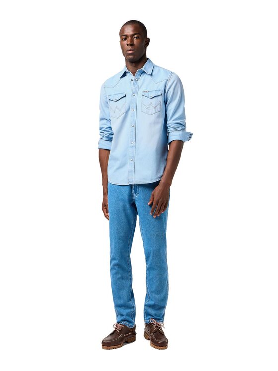 Wrangler Wrangler camicia di jeans 112362745 Blu Regular Fit