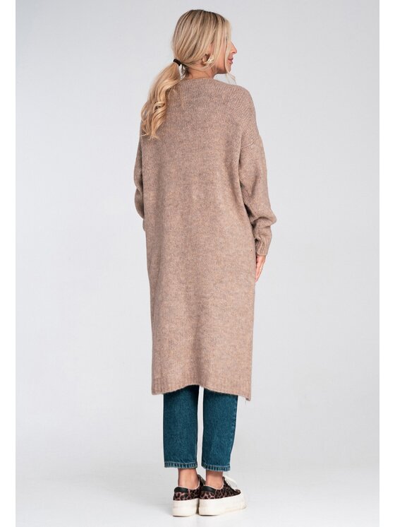 FIGL FIGL Kardigan M1237 Hnědá Regular Fit