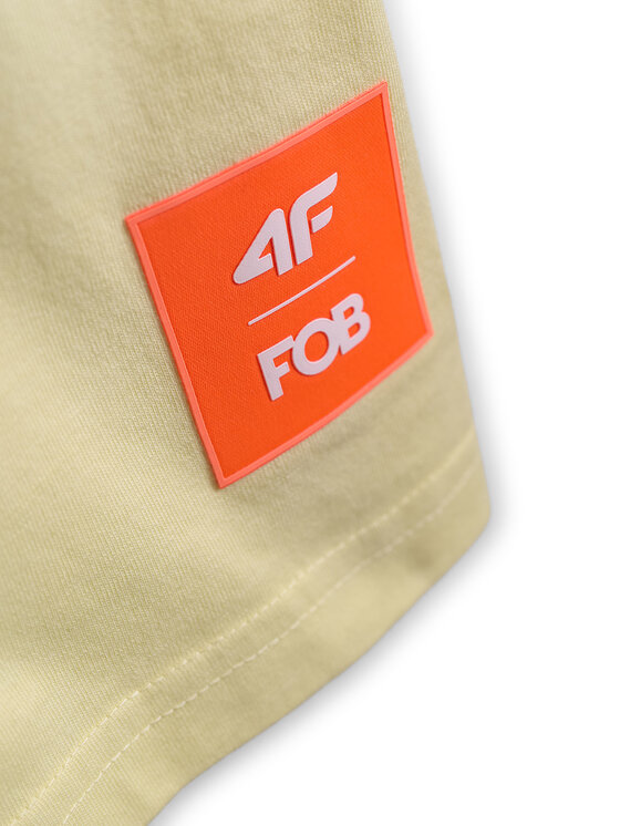 4F 4F T-Shirt FOB SUMMER Turkusowy Regular Fit