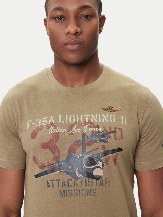 Aeronautica Militare Aeronautica Militare T-shirt 252TS2472UJ00708 Kaki Regular Fit