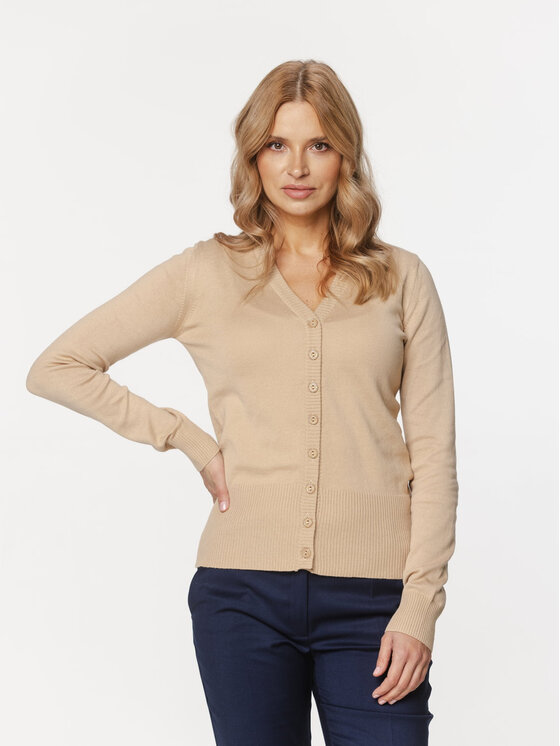 Willsoor Willsoor Kardigan 88434 Beżowy Close Fit
