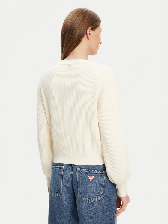 Guess Guess Cardigan W5YR07 Z2ZK2 Écru Relaxed Fit