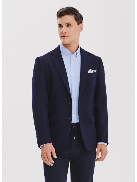 Pako Lorente Pako Lorente Marynarka P25WP-3X-007 Granatowy Slim Fit