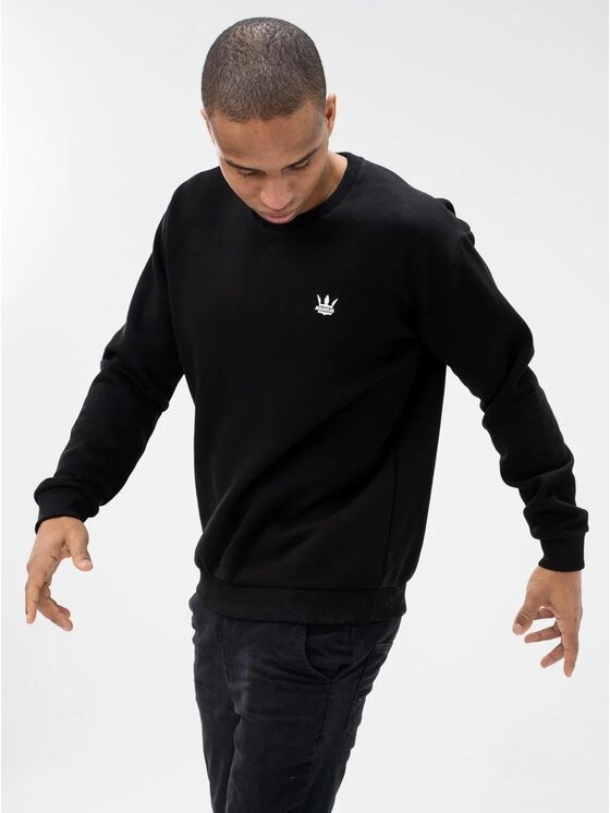 Jigga Wear Jigga Wear Bluza Bluza Bez Kaptura Męska Czarna Jigga Wear Mini Logo XL Czarny Regular Fit