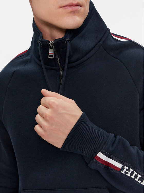 Tommy Hilfiger Tommy Hilfiger Bluza Global Stripe MW0MW33661 Granatowy Regular Fit