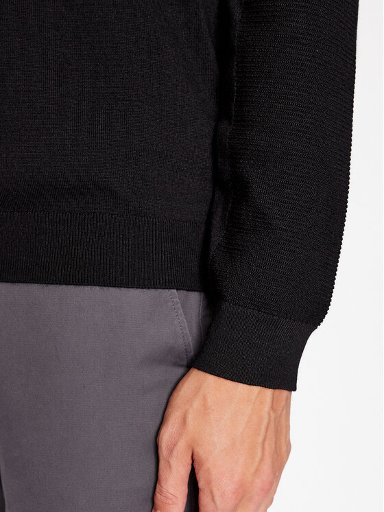 BOSS Boss Sveter Momentum-X_Cn 50498559 Čierna Regular Fit
