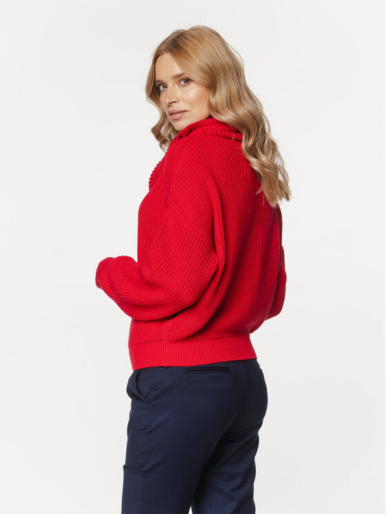 Willsoor Willsoor Sweter 66103 Czerwony Loose Fit