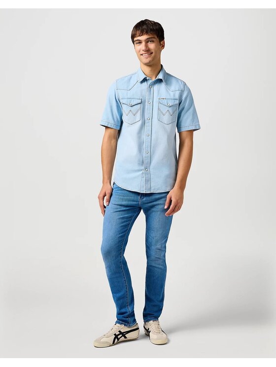 Wrangler Wrangler Jeansy LARSTON Niebieski Slim Fit