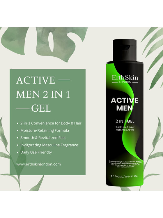 Erthskin London Erthskin London ACTIVE MEN 2 W 1 ŻEL 300ML Żel pod prysznic
