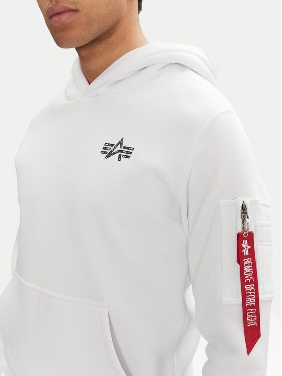 Alpha Industries Alpha Industries Mikina Signature Back Print 148341 Biela Regular Fit