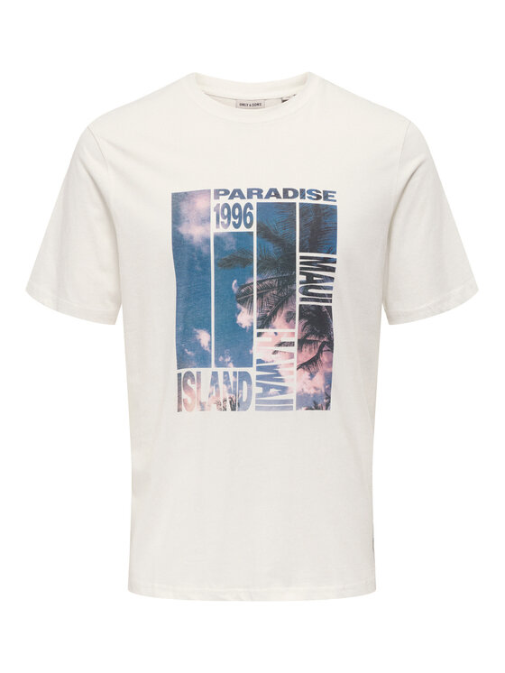Only & Sons Only & Sons T-shirt Magdy 22029454 Bianco Regular Fit