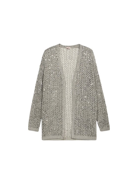 Oltre Oltre Cardigan M408E001754N013 Grigio Baggy Fit