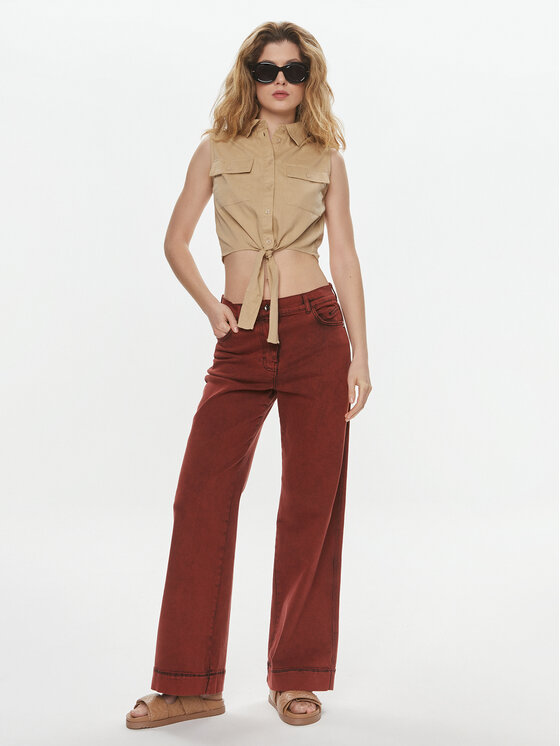 Brave Soul Brave Soul Camicia LWT-548ELIZABETH Beige Straight Fit