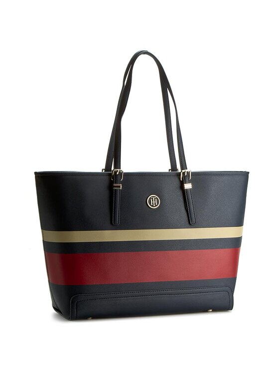 Tommy Hilfiger Kabelka Honey Ew Tote Stripe AW0AW03261 Tmavomodra Modivo.cz