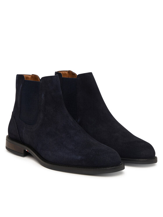 Tommy Hilfiger Tommy Hilfiger Bokacsizma Corporate Dressy Suede Chelsea FM0FM05953 Sötétkék