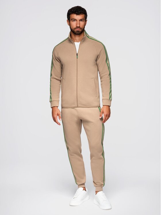 Ombre Ombre Komplet dresowy Z113 Brązowy Regular Fit