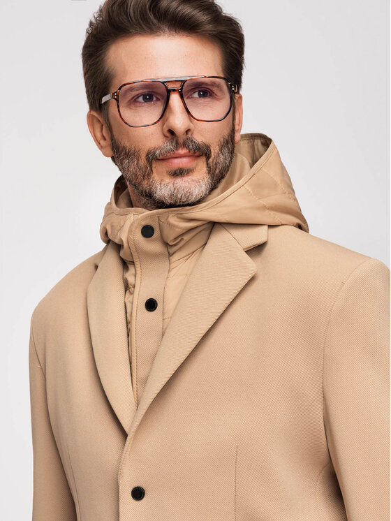 Ombre Ombre Marynarka M167 Brązowy Regular Fit